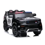 Pojazdy elektryczne dla dzieci - Elektryczny samochód policyjny czarny - miniaturka - grafika 1