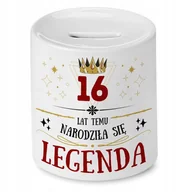 Skarbonki - Skarbonka na Urodziny 16 16te 16-te na Prezent z Nadrukiem ze Zdjęciem - miniaturka - grafika 1