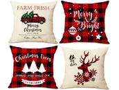 Pozostałe akcesoria świąteczne - Poszewka Świąteczna Na Poduszkę Jasiek 4Szt Zestaw - miniaturka - grafika 1