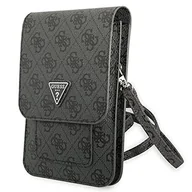 Torebki damskie - Guess Torba unisex Guwbsatmgr szary Saffiano Triangle Bi-Fold Wallet, czarny, x, czarny, x - miniaturka - grafika 1