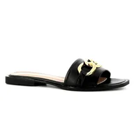 Klapki i japonki damskie - Czarne klapki damskie CARINII - Carinii - miniaturka - grafika 1