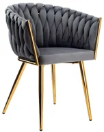 Krzesła - Szare nowoczesne krzesło plecione W9-S33 - miniaturka - grafika 1