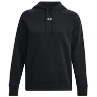 Bluzy sportowe damskie - Bluza damska Under Armour Rival Fleece Hoodie Rozmiar: M / Kolor: czarny - miniaturka - grafika 1