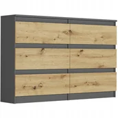 Komody - Komoda 120CM Szafka 6 Szuflad Antracyt MIX Artisan R120 - miniaturka - grafika 1