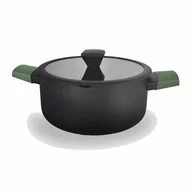 Garnki - Garnek Sycylia 20 cm 2,5 l zielone uchwyty czarny - miniaturka - grafika 1