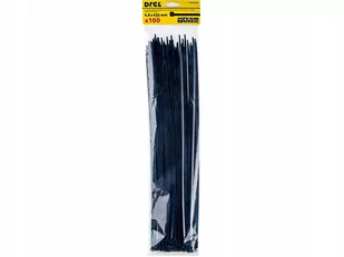 Opaska zaciskowa 4.8 x 430 mm czarna nylon 100 szt. Drel - Taśmy izolacyjne i naprawcze - miniaturka - grafika 1