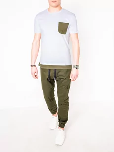 T-shirt męski bez nadruku - biały S963 - Koszulki męskie - miniaturka - grafika 2