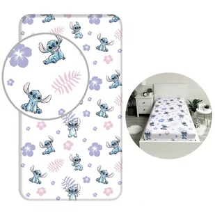 DISNEY Stitch prześcieradło dla dzieci, bawełniane prześcieradło z gumką 90x200cm+25cm, OEKO-TEX - Prześcieradła dla dzieci - miniaturka - grafika 1