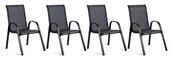 Fotele i krzesła ogrodowe - Krzesła ogrodowe na taras balkon ogród Sofotel krzesło metalowe 4 szt. - miniaturka - grafika 1