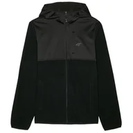 Bluzy sportowe męskie - Męska bluza 4F Fleece M269 Rozmiar: L / Kolor: czarny - miniaturka - grafika 1