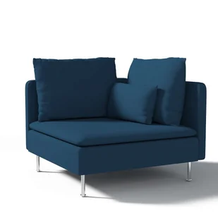 Dekoria pl pl Pokrowiec na sekcję narożną Söderhamn Ocean Blue morski niebieski) 99 x 99 x 83 cm Cotton Panama 1008-702-30 - Pokrowce na meble - miniaturka - grafika 1