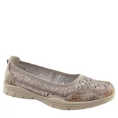 Baleriny - Evento 25PB18-8199 damskie baleriny skórzane ażurowe lekkie - miniaturka - grafika 1