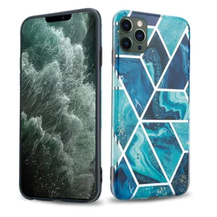 Pokrowiec Etui Do Apple iPhone 12 PRO MAX w Niebieskie Fale Marmur No. 13 Obudowa Case Cover Silikon Plecki Cadorabo - Etui i futerały do telefonów - miniaturka - grafika 1