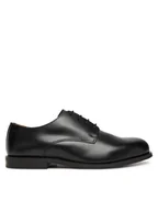 Półbuty męskie - Calvin Klein Półbuty Ess Rubber Derby Lth HM0HM02056 Czarny - miniaturka - grafika 1