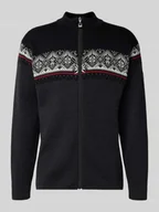 Swetry męskie - Kurtka z dzianiny z wełny ze stójką i zamkiem błyskawicznym - miniaturka - grafika 1