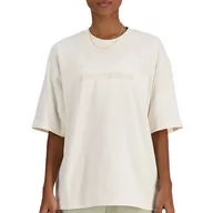 Koszulki sportowe damskie - Koszulka New Balance WT41555LIN - beżowa - miniaturka - grafika 1