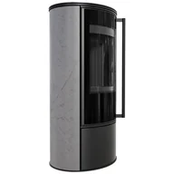 Piece wolnostojące - Piec stalowy ERIK fi 150 5,5 kW ceramika akumulacyjna GRAY SATIN czarny - miniaturka - grafika 1