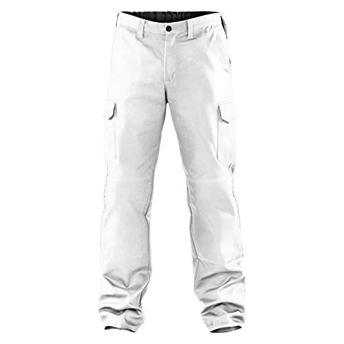 KÜBLER Workwear KÜBLER ORGANIQ spodnie cargo, białe, rozmiar 52, męskie spodnie cargo z bawełny, spodnie cargo z kieszeniami ochronnymi na kolana, zgodne z normą EN 14404, wygodne spodnie cargo