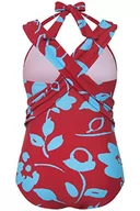 Stroje kąpielowe - Ulla Popken Damski kostium kąpielowy Cut Out Floral, czerwony, 60 - miniaturka - grafika 1