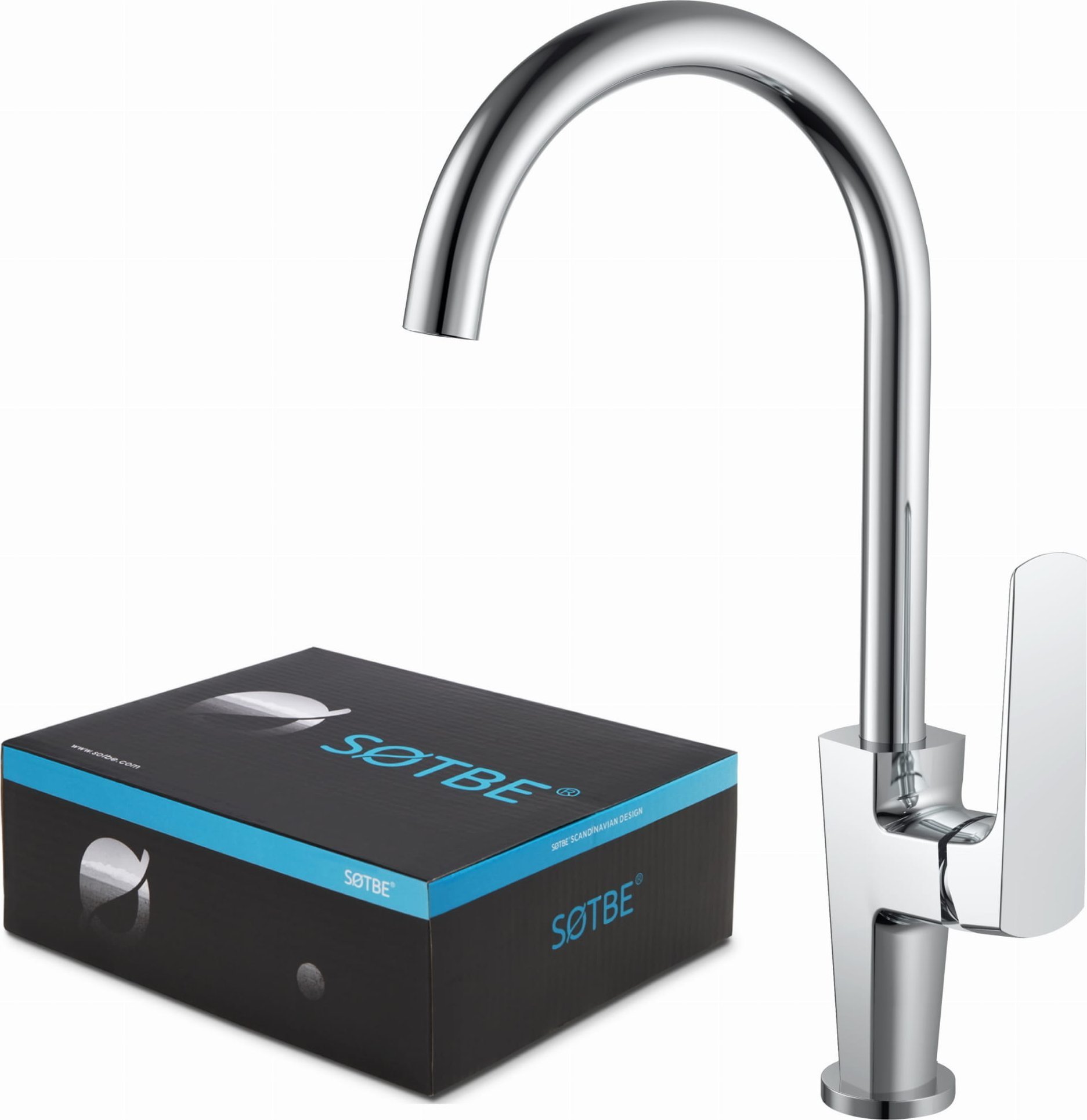 SOTBE Bateria umywalkowa TOGA Wysoka bateria nablatowa umywalkowa obrotowa