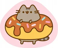 Kołdry i poduszki dla dzieci - kot kotek PUSHEEN donut poduszka kształtka velvet 40x35 cm - miniaturka - grafika 1