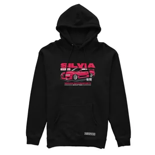 Czarna bluza z kapturem NISSAN SILVIA S14 WIDE BODY-3XL - Odzież do sportów motorowych - miniaturka - grafika 1