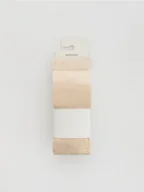 Rajstopy - Reserved - Bawełniane rajstopy 3 pack - kremowy - miniaturka - grafika 1