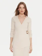 Swetry damskie - Kontatto Kardigan 3M0954C Écru Slim Fit - miniaturka - grafika 1