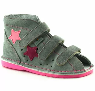Dziecięce buty profilaktyczne Danielki TA125/135 Szary Fluof - Buty dla dziewczynek - miniaturka - grafika 1