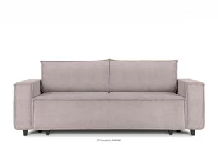 Sofa rozkładana 3 osobowa z pojemnikiem na pościel beżowa NAPI - Sofy i kanapy - miniaturka - grafika 1