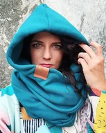 Czapki damskie - Kaptur z kominem grafitowy unisex - miniaturka - grafika 1