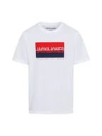 Koszulki męskie - Jack & Jones Koszulka męska Mężczyźni Bawełna biały jednolity, S - miniaturka - grafika 1