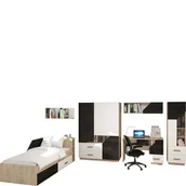 Zestawy mebli dla dzieci - Zestaw Mebli Dziecięco-Młodzieżowych 3 Pax MebloCross Dąb Endgrain / Biały / Granada Migdał - miniaturka - grafika 1