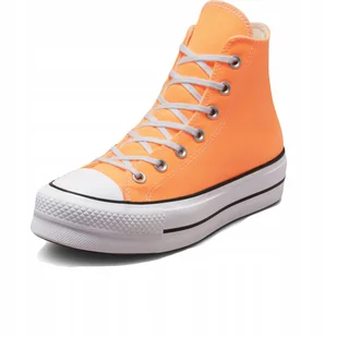 Pomarańczowe sneakersy damskie za kostkę na platformie Converse Chuck Taylo - Sneakersy damskie - miniaturka - grafika 1