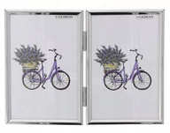 Ramki na zdjęcia - Ramka metalowa srebrna 2 zdjęcia 10x15 z zawiasami - miniaturka - grafika 1