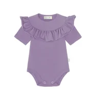 Body dla niemowląt - Body z falbanką fioletowe, krótki rękaw - 68 - miniaturka - grafika 1