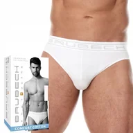 Majtki męskie - BRUBECK BE0029M majtki męskie bezszwowe DOPASOWANE SLIPY biały - S - miniaturka - grafika 1