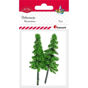 Titanum Drzewka plastikowe choinki 2szt - Pozostałe akcesoria dla plastyków - miniaturka - grafika 1