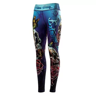 Spodnie sportowe damskie - Legginsy do MMA damskie EXTREME HOBBY SKULL szybkoschnące - grafika 1