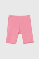 Spodnie i spodenki dla dziewczynek - United Colors of Benetton szorty dziecięce kolor różowy gładkie - miniaturka - grafika 1