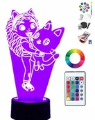 Lampy stojące - Lampka Nocna Koci Domek Gabi RGB LED PLEXIDO - miniaturka - grafika 1