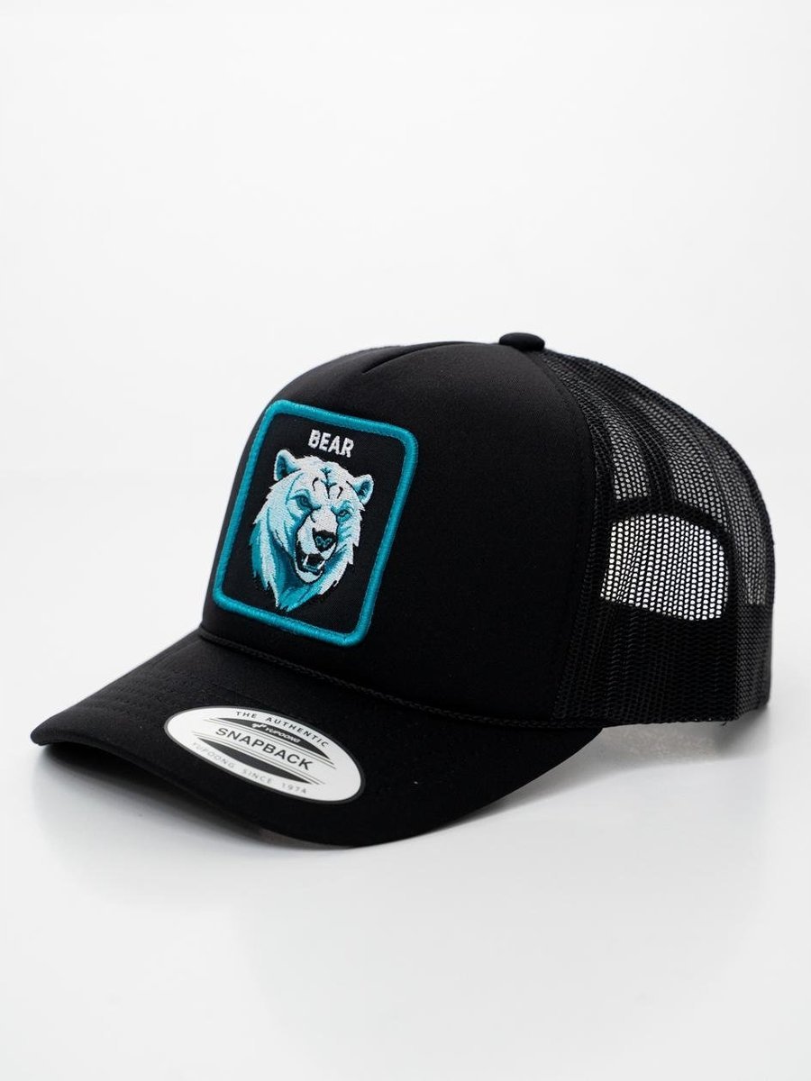 Czapka Z Daszkiem Trucker Czarna z Niedzwiedziem MyStars Miś Polarny