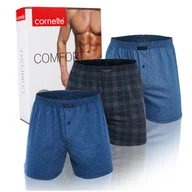 Majtki męskie - Cornette Bokserki Luźne Bawełniane BM002 Comfort 3pak 2XL - miniaturka - grafika 1