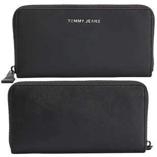 Tommy Jeans duży klasyczny portfel damski czarny bilon AW0AW11849 - Portfele - miniaturka - grafika 1