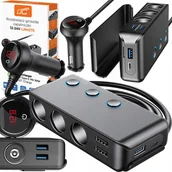 Ładowarki samochodowe - Rozdzielacz Rozgałęźnik Zapalniczki Szybka Ładowarka Samochodowa Usb Qc Pd - miniaturka - grafika 1