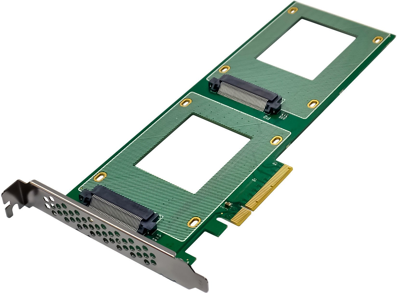 InLine® PCIe Karte zu 2x intern U.2 NVMe SFF-8639 – Bifurcation, PCIe x8, schmal