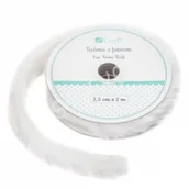 Dekoratorstwo - Taśma z futrem biała 2,5 cm x 2 m - miniaturka - grafika 1