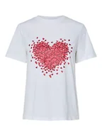 Koszulki i topy damskie - Pieces T-Shirt Maria 17155082 Biały Relaxed Fit - miniaturka - grafika 1