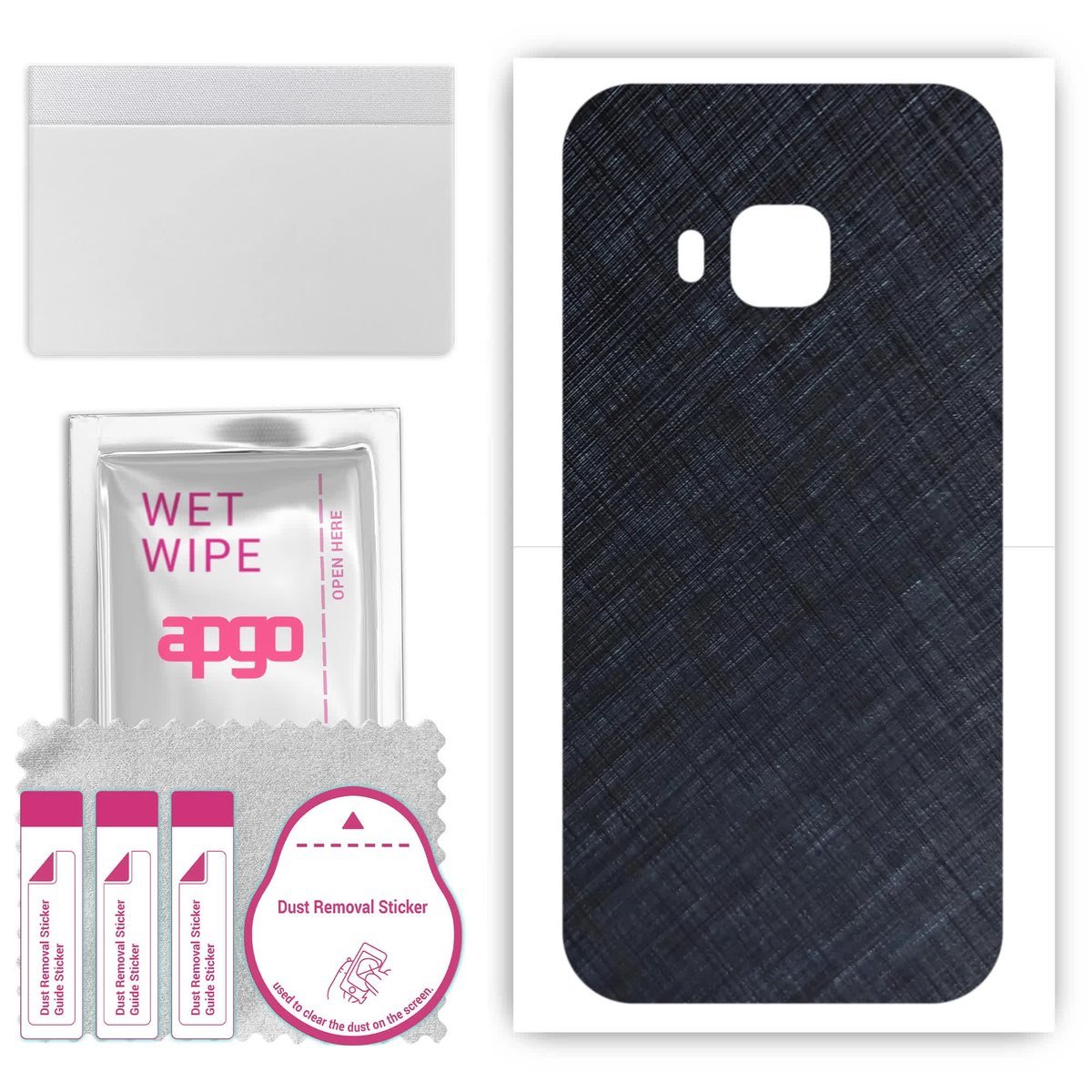 Folia naklejka skórka strukturalna na TYŁ do HTC One M9 Prime Camera - Tytan Niebieski - apgo SKINS