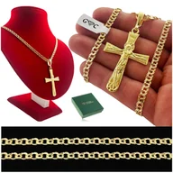 Biżuteria dla dzieci - ELEGANCKI ZŁOTY ŁAŃCUSZEK MĘSKI 50 cm, SREBRO POZŁACANE 925/585 DLA CHŁOPCA - miniaturka - grafika 1